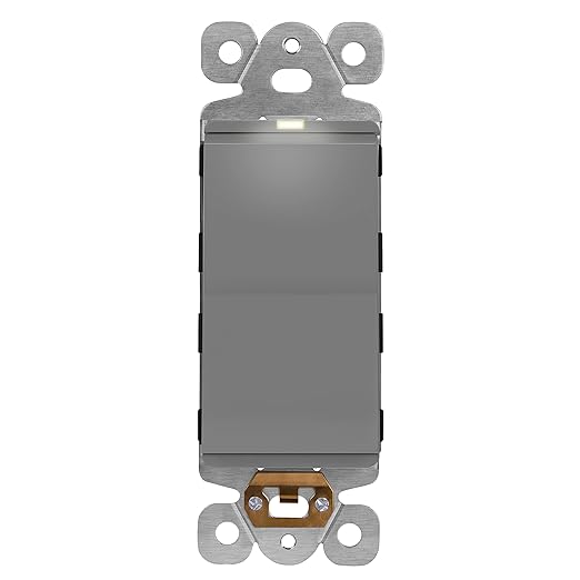 LIDER Minimalist Design Matte Finish Lighted Decorator Switch, Frameless Paddle by LIDER