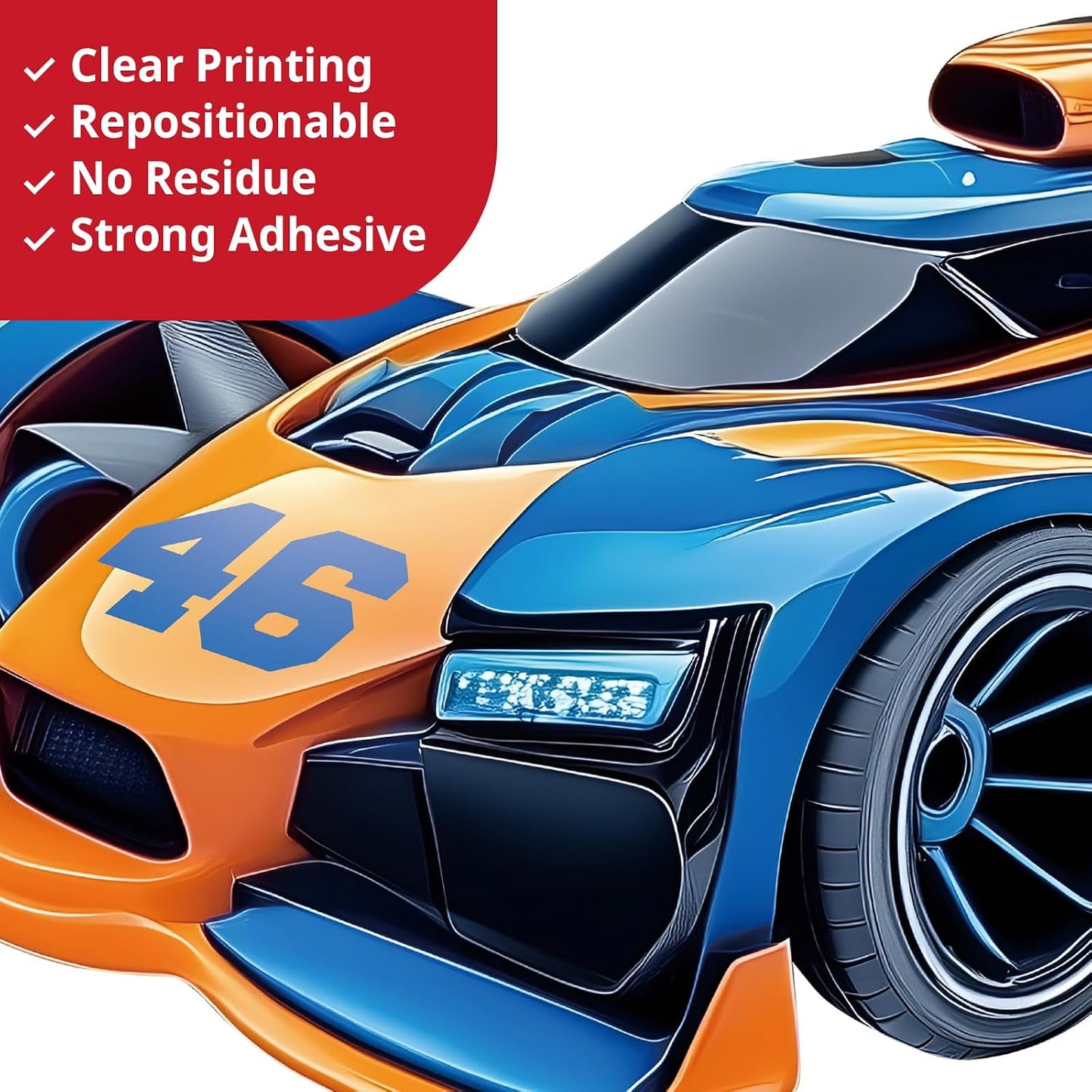 DECOWALL Race Cars & Track Wall Decals Stickers for Kids Bedroom (SG2-2517) | Peel and stick removable Grand Prix decor with sports vehicles, flags, trophy, flames and road for playroom and nursery space