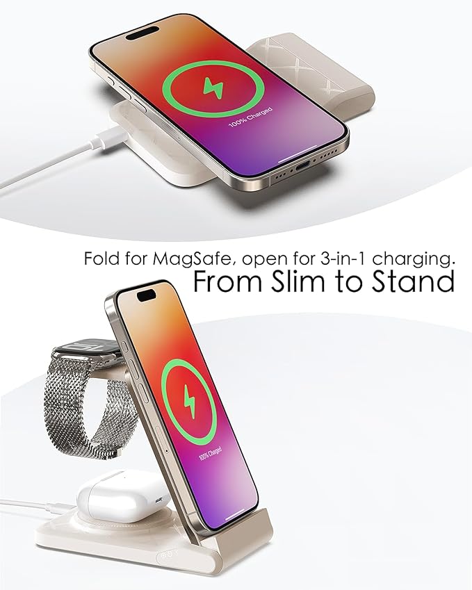 3 in 1 Charging Station for Multiple Devices, Travel Wireless Charging Station - Image 5