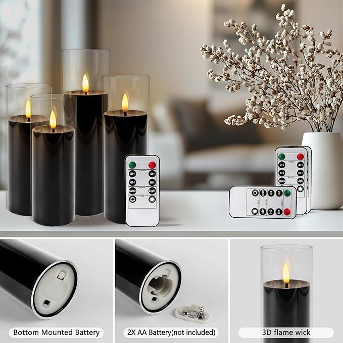 24-Pack Black Flameless LED Candles - Image 4
