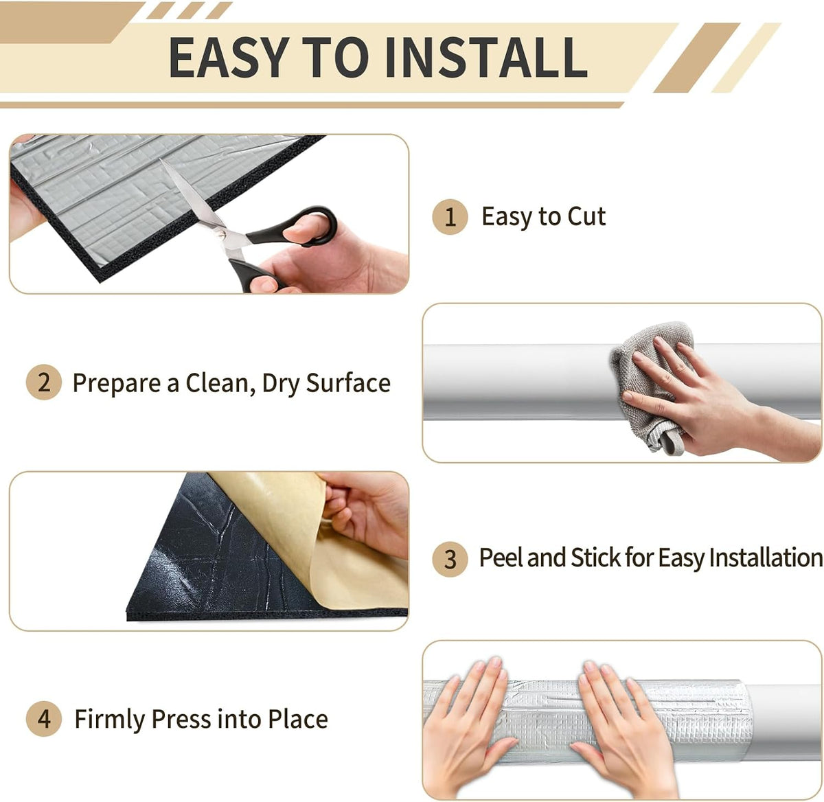 TroyStudio Sound Proof Closed Cell Foam, Self-Adhesive 13'' x 78&quot...