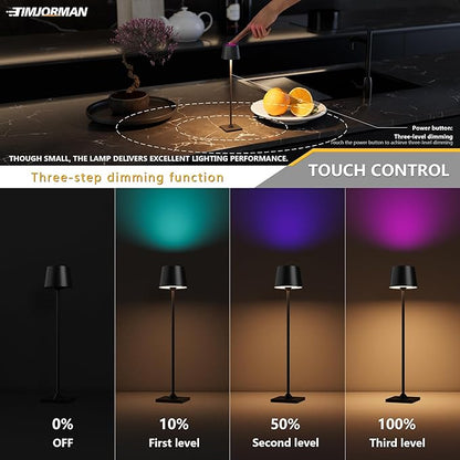 Compact Cordless Table Lamp, Rechargeable LED Night Light, Dual Light Source - Image 4