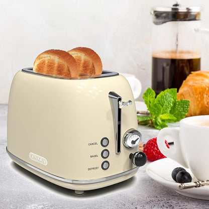 Toaster 2 slice, KitchMix Retro Stainless Steel Toaster - Image 8
