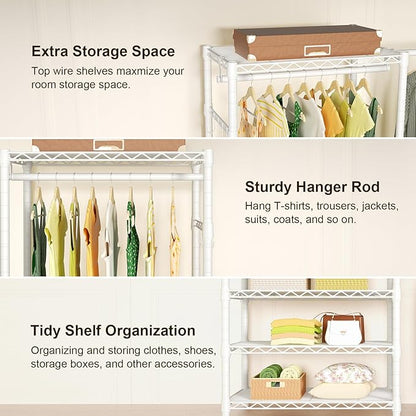 Ulif E1 Heavy Duty Closet Garment Rack, 6 Tiers Adjustable Metal Freestanding - Image 5