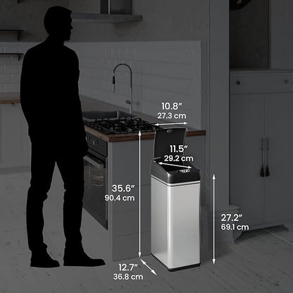 iTouchless 50 Liter / 13 Gallon Sensor 2.0 Dog-Proof Kitchen Trash Can - Image 6