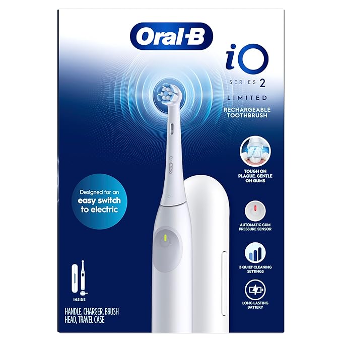 Oral-B iO Simple Clean Rechargeable Electric Powered Toothbrush, Pure White - Image 10