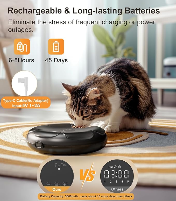 Casfuy Automatic Cat Feeder Cordless - Image 6