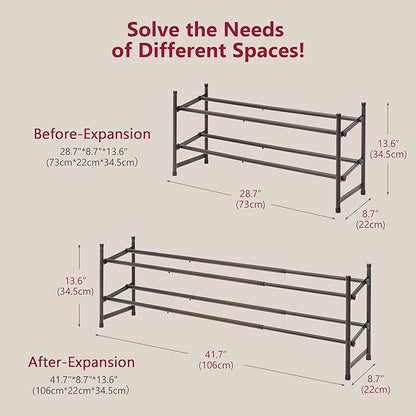 Tajsoon 2 Tier Expandable Shoe Rack - Image 3