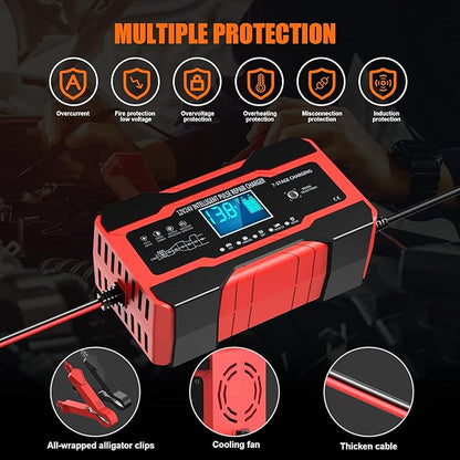 YONHAN Battery Charger 10-Amp 12V and 24V Fully-Automatic Smart Car Battery - Image 7