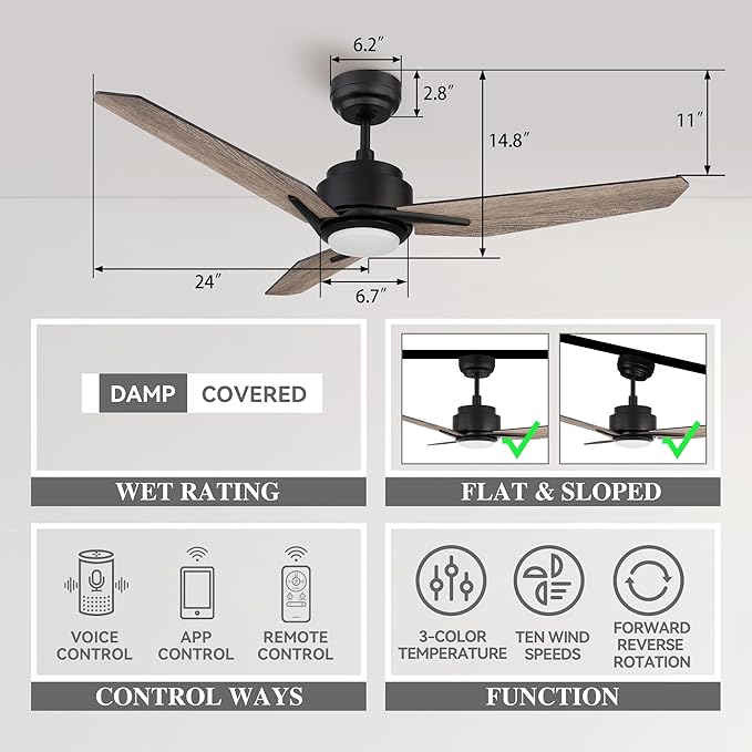 SMAAIR 48 Inch Smart Ceiling Fan - Image 3
