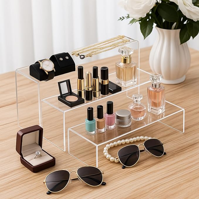 Chuangdi 2 Sets Acrylic Display Risers, Product Stand, Jewelry Display Riser - Image 4