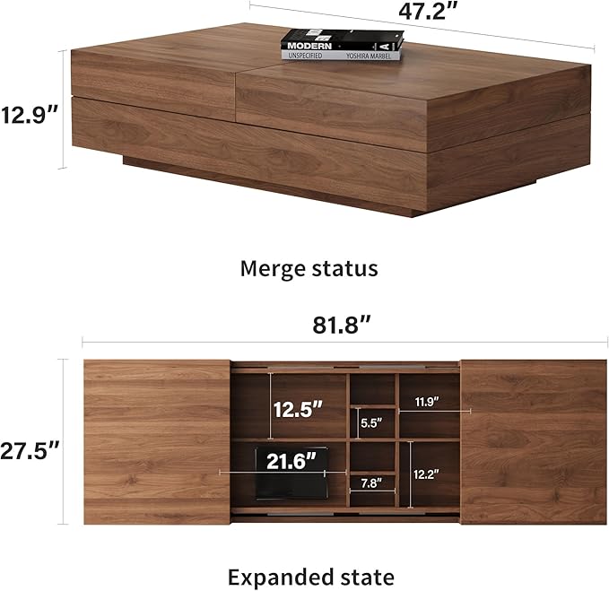 gaoyangjiaju Mid-Century Modern Expandable Coffee Table & TV Stand Set - Image 3