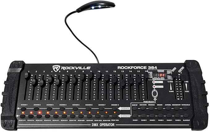 Rockville ROCKFORCE 384 Channel DMX Light/Fog Lighting Controller, MIDI Control by Rockville