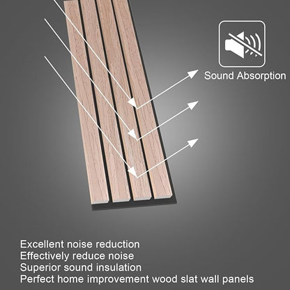 NeatiEase Wood Wall Panels, 9 Feet Acoustic Slat Wall Panels - Image 2