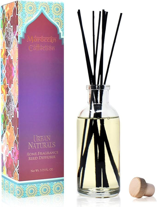 Urban Naturals Moroccan Amber Essential Oil Reed Diffuser Gift Set | Golden by UrbanNaturals