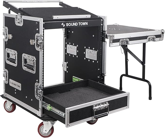 Sound Town 12U PA DJ Pro Audio Rack/Road ATA Case by SOUNDTOWN