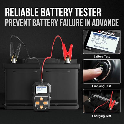 KONNWEI KW208 12V Car Battery Tester, Battery Load Tester Automotive 12V - Image 4