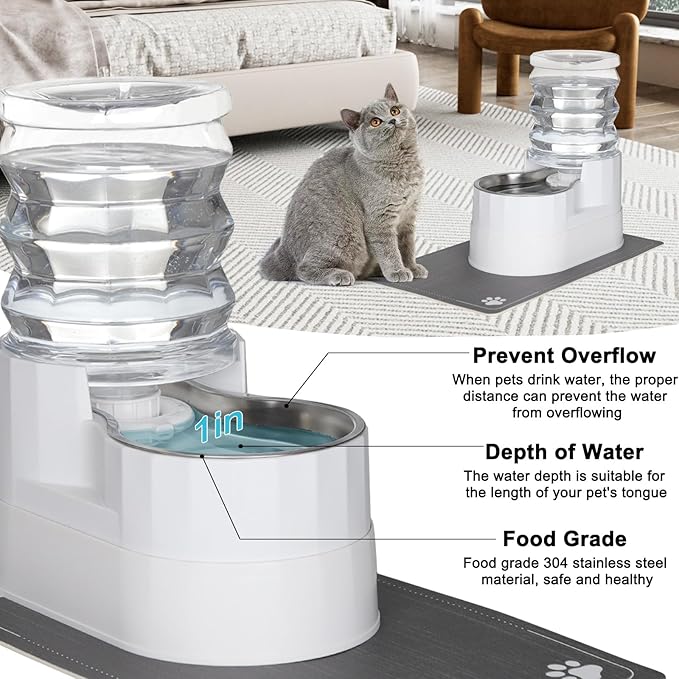 RIZZARI Automatic Pet Water Dispenser: 5L White Cats and Dogs Gravity Feeder - Image 7