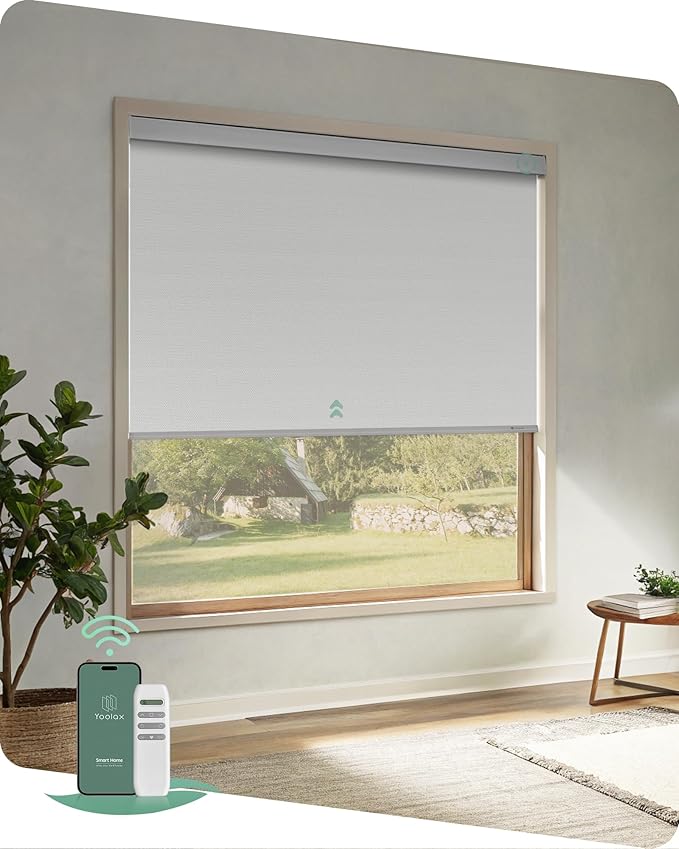 Yoolax Motorized Blinds with Remote, Automatic Roller Shades Cordless Electric by Yoolax