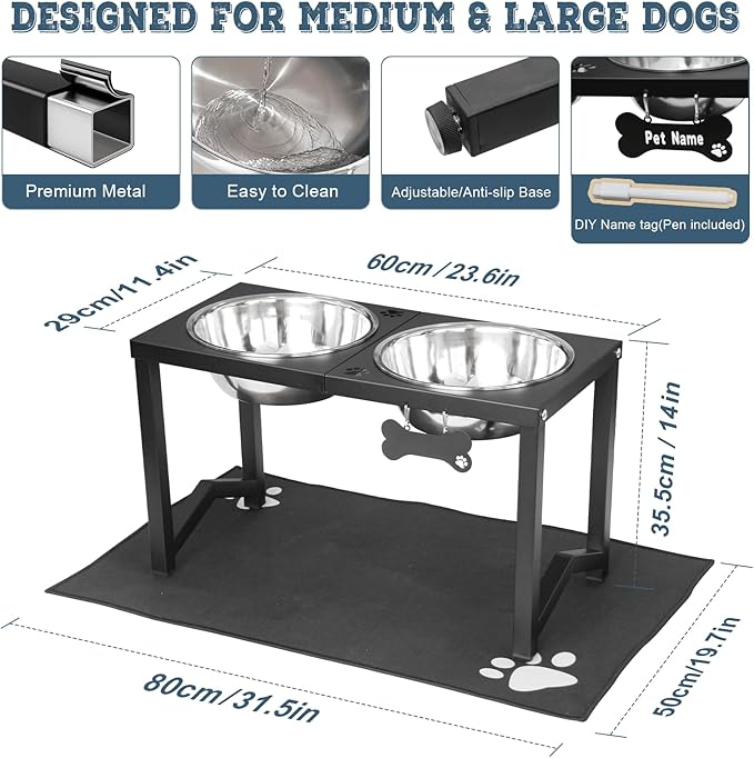 Elevated Dog Bowls, Metal Raised Dog Bowl Stand - Image 3