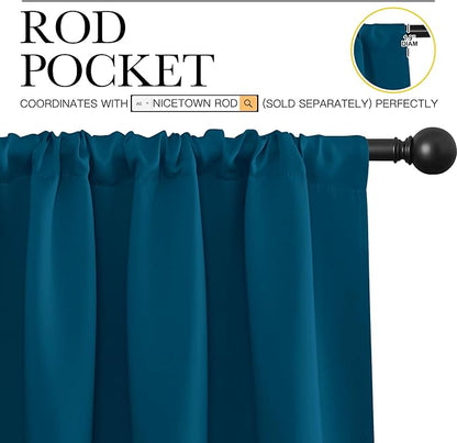 NICETOWN 2 Panels Blackout Curtains, Rod Pocket Thermal Insulated Drapes 84 - Image 2