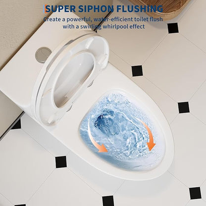 One-Piece Toilets, Low Water Tank, ADA 17.5" Seat Height, Water-Saving Design - Image 5