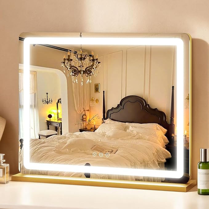 ROLOVE Vanity Mirror with Lights, Lighted Vanity Mirror with Dimmable 3 Modes by ROLOVE