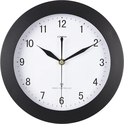 Atomic Wall Clock，US Auto Calibration Time 10 Inch Round Clock, Battery Operated by TrulySilentClocks