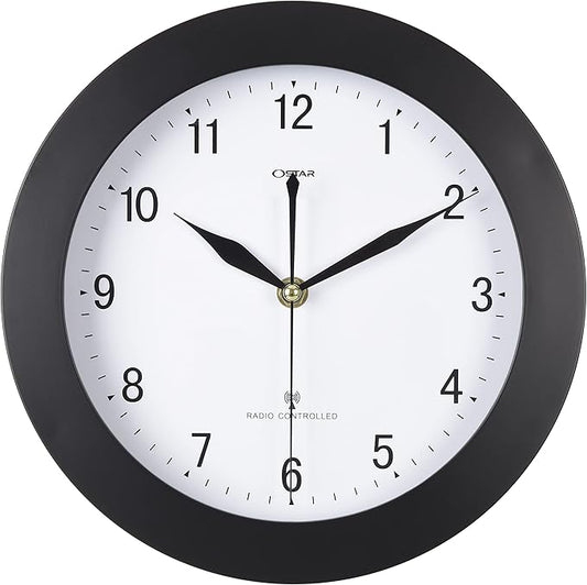 Atomic Wall Clock，US Auto Calibration Time 10 Inch Round Clock, Battery Operated by TrulySilentClocks
