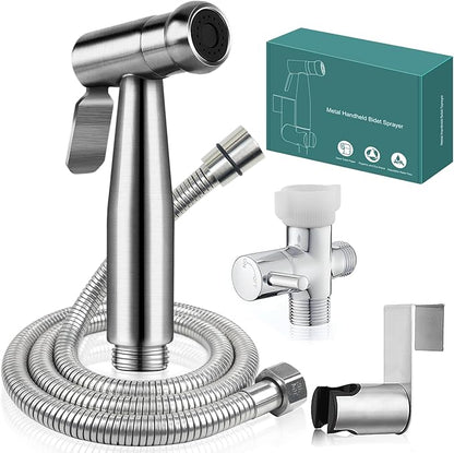 Handheld Bidet Sprayer for Toilet, Premium SUS304 Stainless Steel Bathroom by Pugrwei