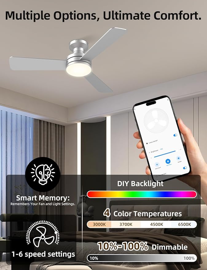 Homlit 42" RGB Ceiling Fan - Image 2