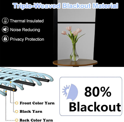 Simplebrand Halloween Black Short Kitchen Curtains 24 Inch Length 2 Panels Set, Small Windows Blackout Curtain for Bathroom, Room Darkening Thermal Insulated Short Drapes, 40 x 24 Inch, Black