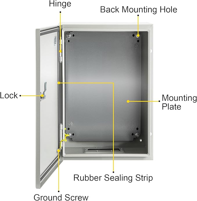 VEVOR NEMA Steel Enclosure 12×8×6, NEMA 4X Steel Electrical Box, IP66 - Image 10