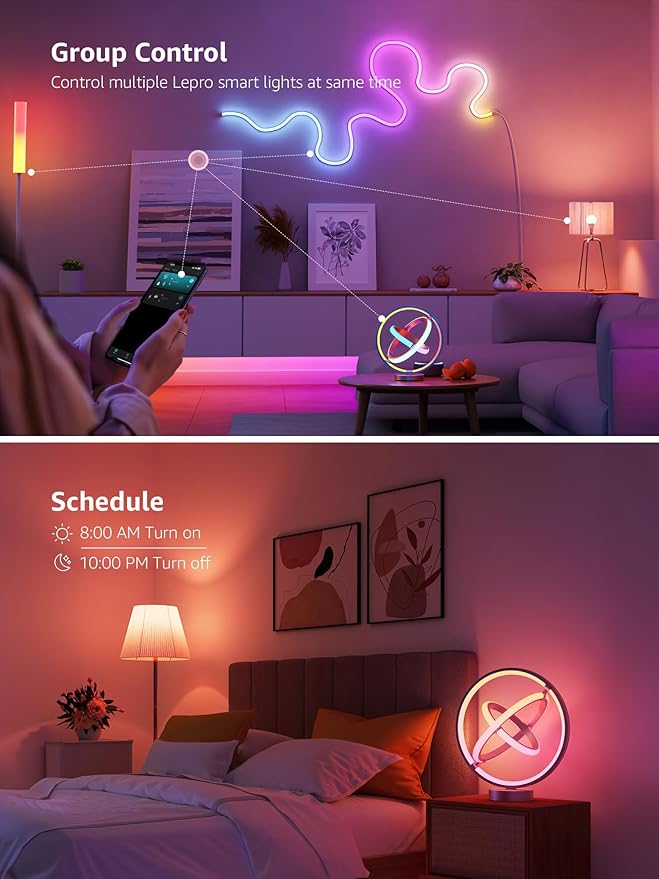 Lepro TB1 AI Smart Table Lamp, RGB+IC Addressable Color Changing Desk Light - Image 7