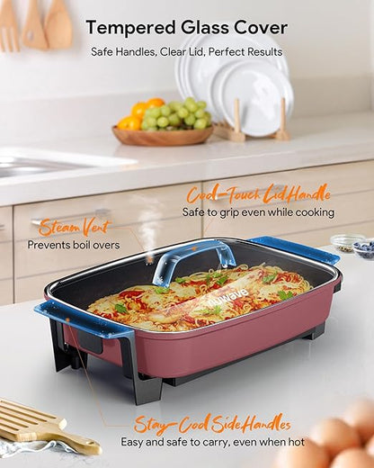 Nuwave Medley XL Digital Electric Skillet, Family Size Griddle w/Glass Lid - Image 8