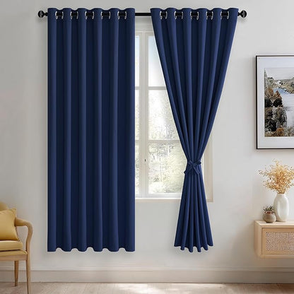 JIUZHEN Navy Blue Blackout Curtains by JIUZHEN