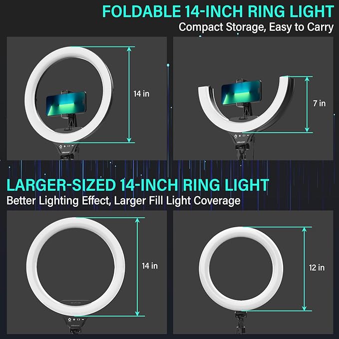 UBeesize 14'' Foldable Ring Light - Image 2