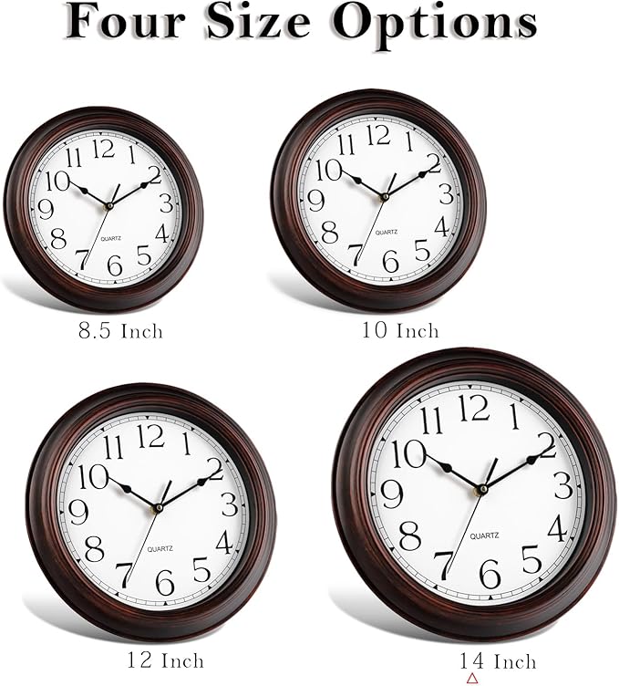 KECYET 14 Inch Wall Clocks Battery Operated Silent Non-Ticking Wall Clock - Image 3