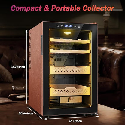 Electric Humidor with Leather-70L Cooling & Heating Humidor Cabinet, Smart - Image 7