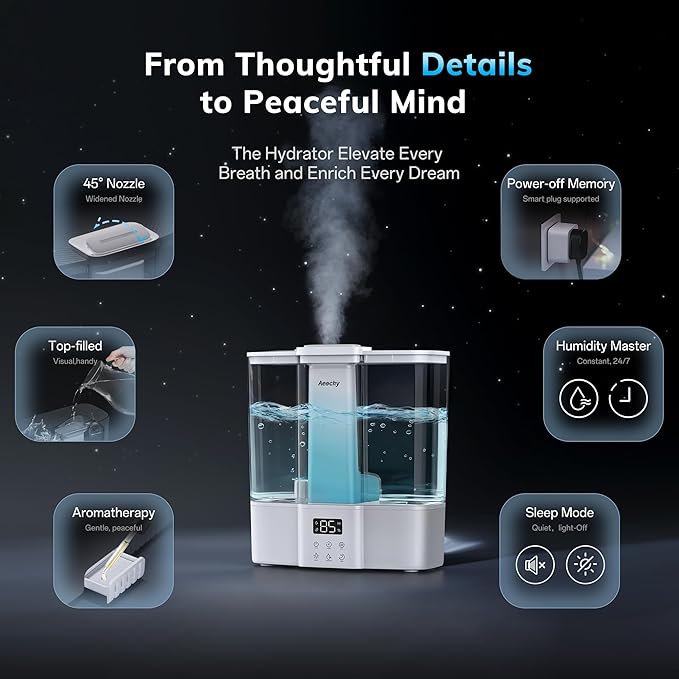 Geek-Level Aeocky Humidifier for Baby, Quiet Ultrasonic Humidifiers for Bedroom - Image 5