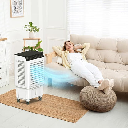 ROVSUN 2300CFM Portable Air Cooler, 7.9Gal/30L Evaporative Swamp Cooler - Image 7