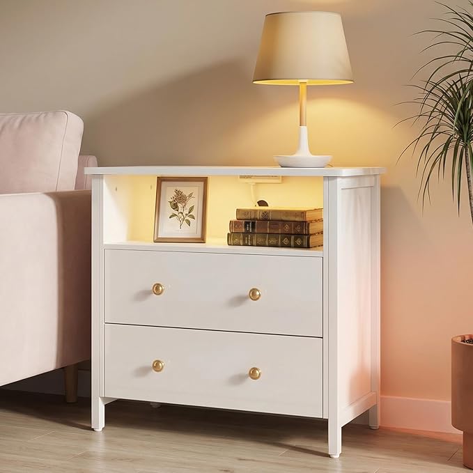 Tykacna 27 Inch Wide Night Stand, Large Wood Night Stand - Image 2