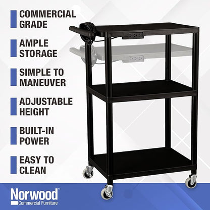 Norwood Commercial Furniture Mobile Utility AV Cart - Image 3