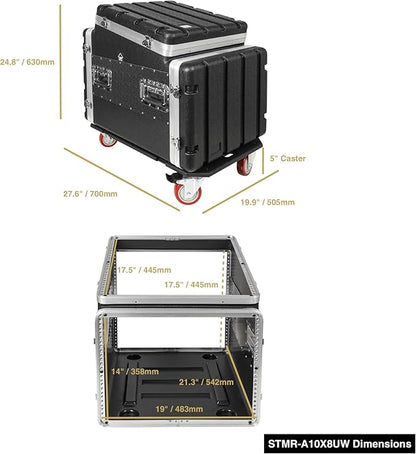 Sound Town Lightweight and Compact 8U ATA ABS Rack Case, - Image 7