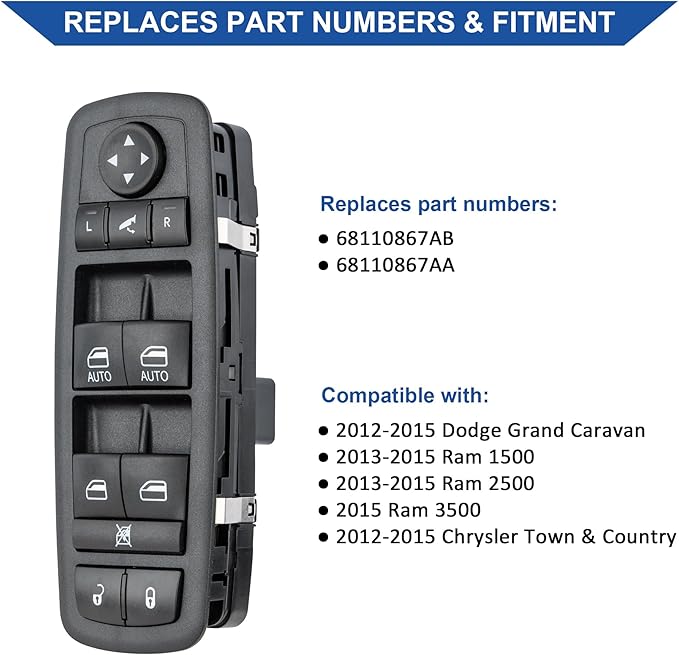 Obaee Driver Side Power Window Switch Compatible - Image 2