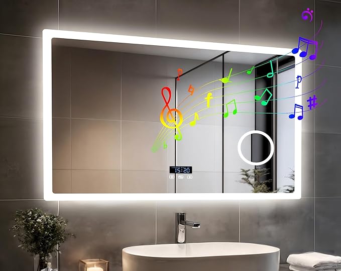 LUVODI Bathroom Mirror LED Lighted: 40x24 inch Rectangle Makeup Vanity by LUVODI