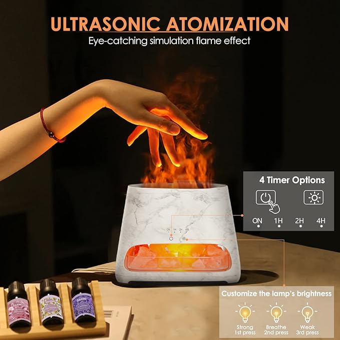 SALKING 2-in-1 Ultrasonic Essential Oil Diffuser & Himalayan Salt Lamp - Image 4