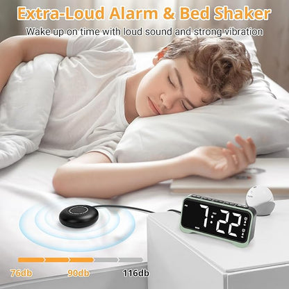 Loud Alarm Clock for Heavy Sleepers Adults/Kids, Dual Vibrating Alarm Clock Bed - Image 4