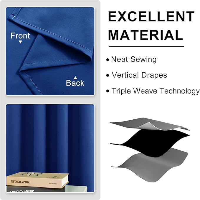 DWCN Blackout Curtains for Bedroom, Thermal Room Darkening Curtain Drapes for - Image 5