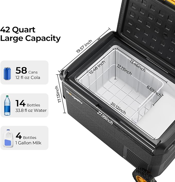 BougeRV 12 Volt Car Refrigerator, CRS 42 Quart Portable Fridge Freezer - Image 5